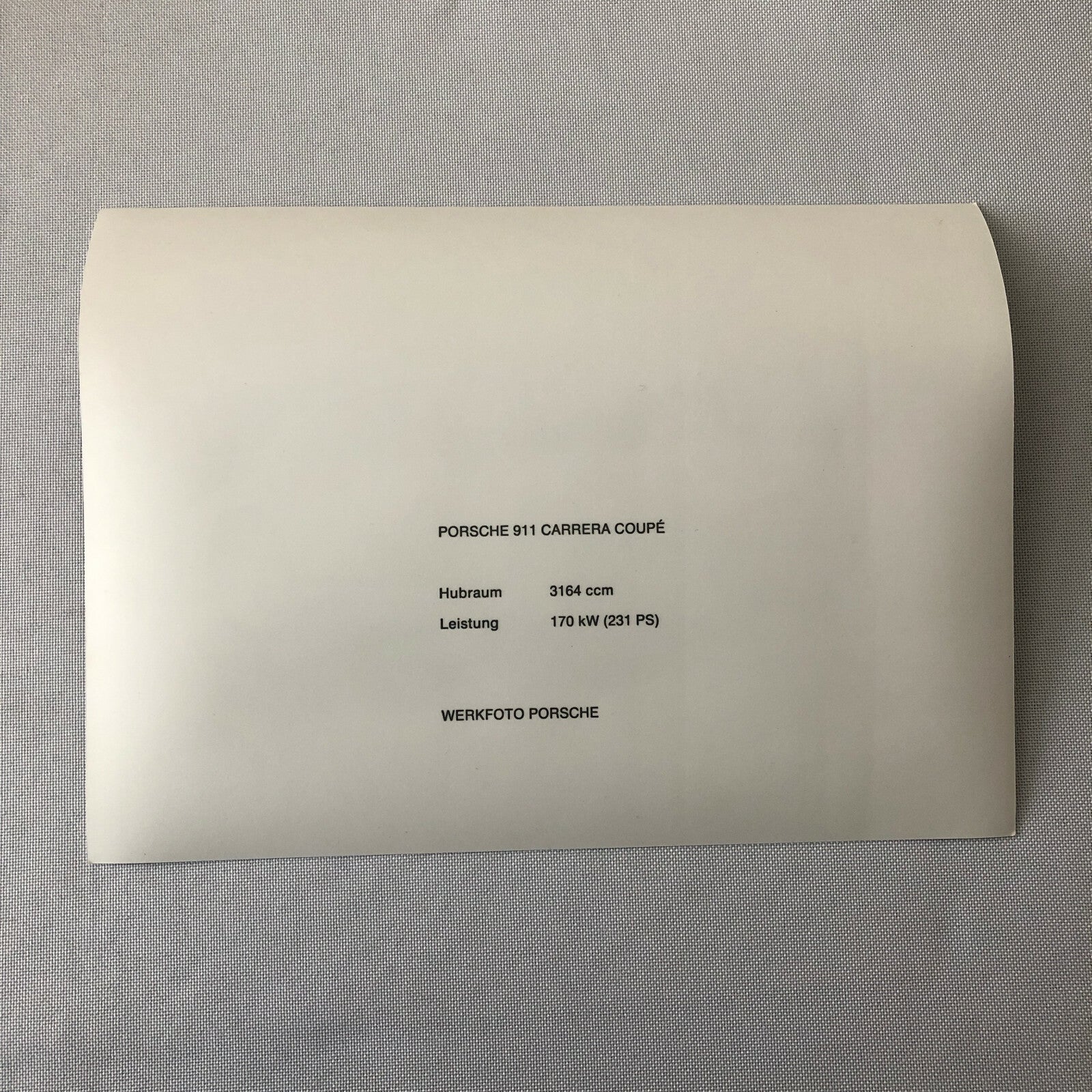 Porsche 911 Carrera Coupe Factory Press Photo Photograph Print Werkfoto