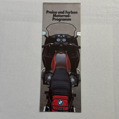 1980 BMW Motorcycle Price and Options Brochure Catalog R65 R100 R80 R45 GERMAN