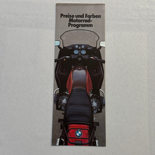 1980 BMW Motorcycle Price and Options Brochure Catalog R65 R100 R80 R45 GERMAN