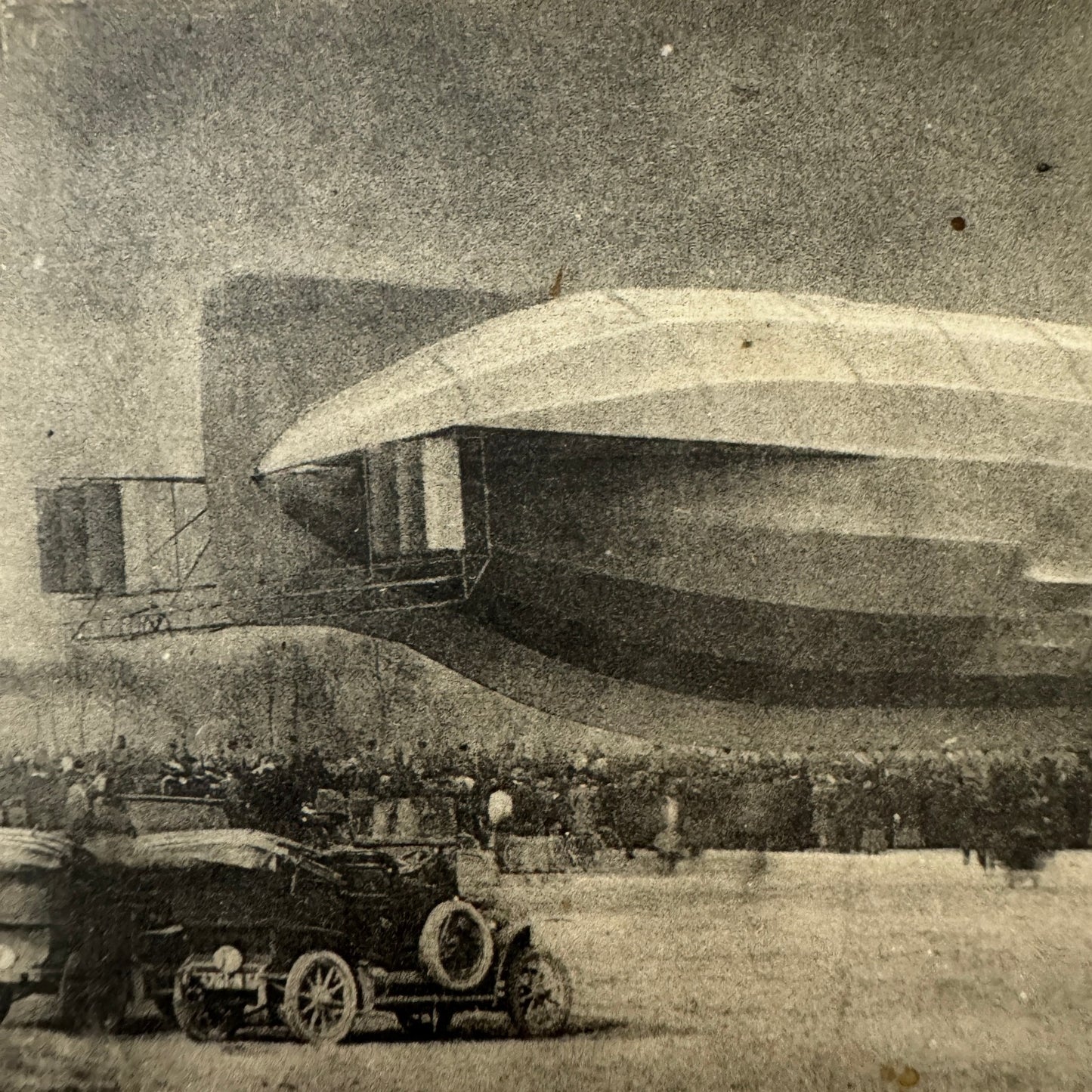 Vintage Zeppelin Airship Dirigible Postcard Post Card French Automobiles
