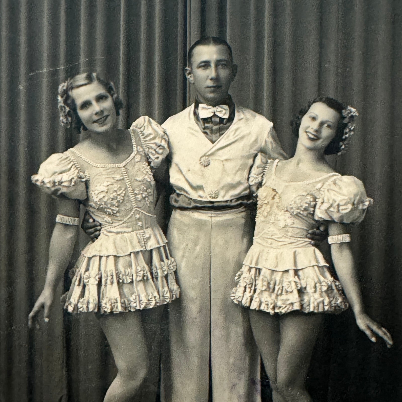 Vintage Circus Rollerskating Roller Skate Act Real Photo Postcard Post Card RPPC