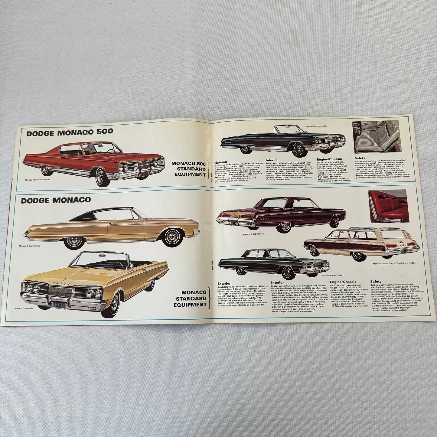 1967 Dodge Car Sales Brochure Catalog Monaco 500 Polara 500 Vintage Canadian