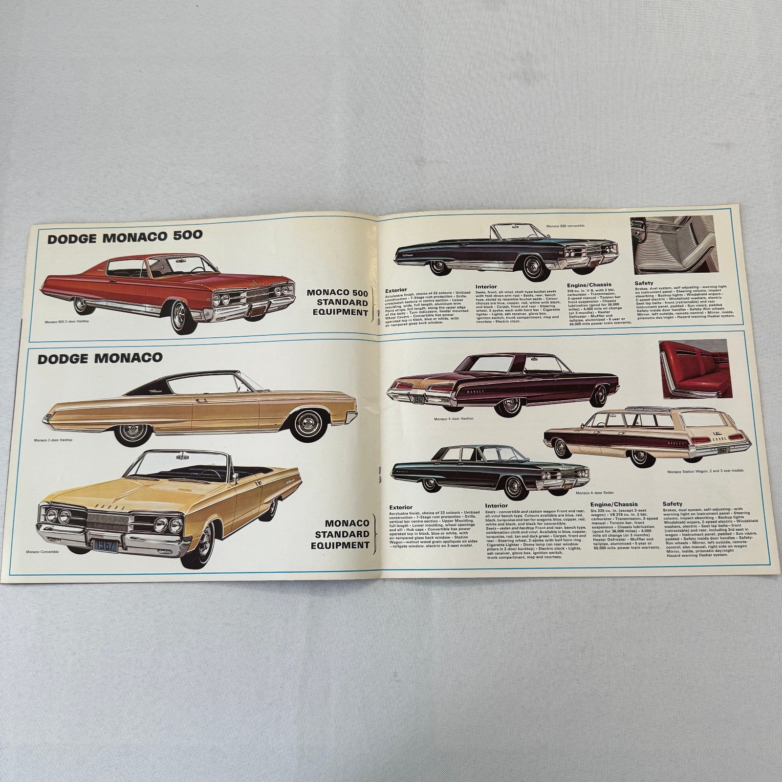 1967 Dodge Car Sales Brochure Catalog Monaco 500 Polara 500 Vintage Canadian