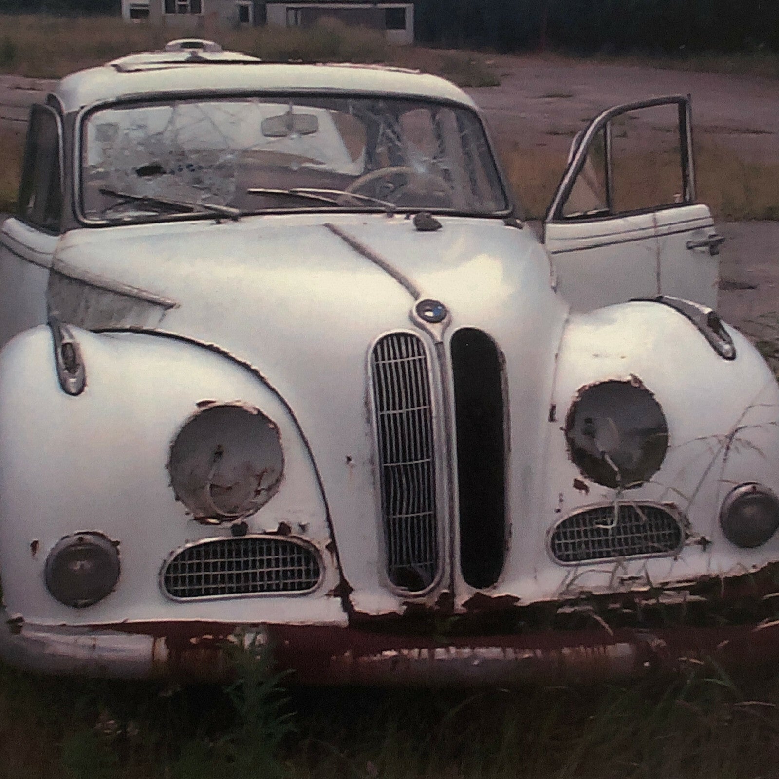 Vintage 1954 BMW 501 V8 Car Barn Find Junk Yard Photo Photograph Print 
