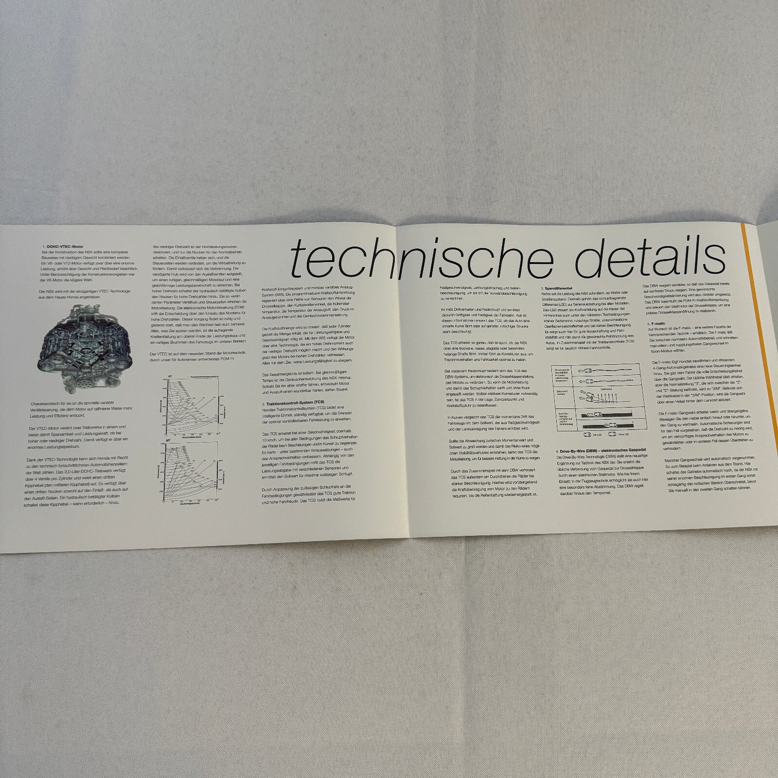 Honda NSX Car Sales Brochure Catalog Advertising GERMAN Text Acura NSX