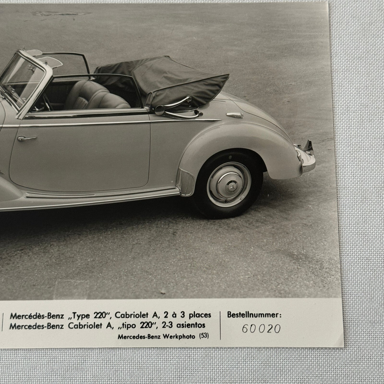 Mercedes Benz Typ 220 Cabriolet A Convertible Car Factory Press Photo Photograph