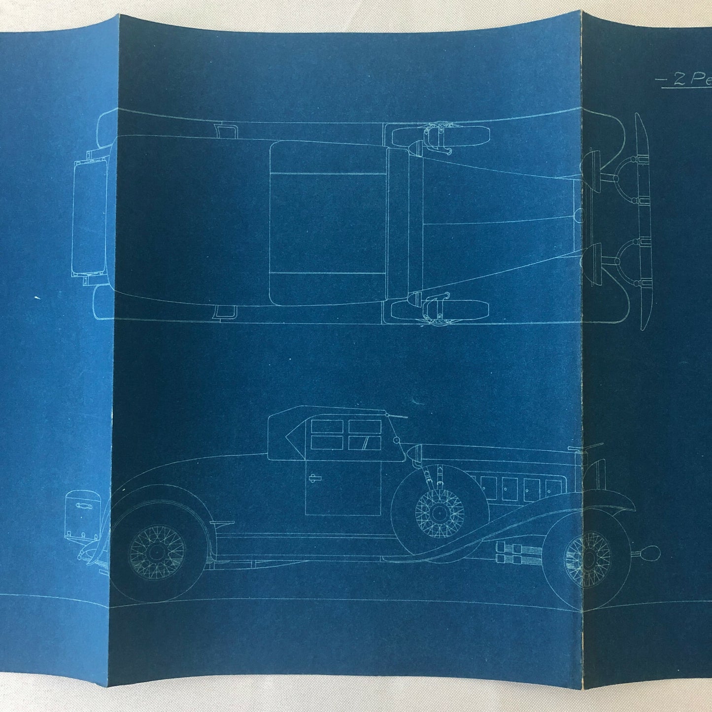 1930 Coachbuilder Car Design Blueprint Rendering Blue Print Roadster Body Style