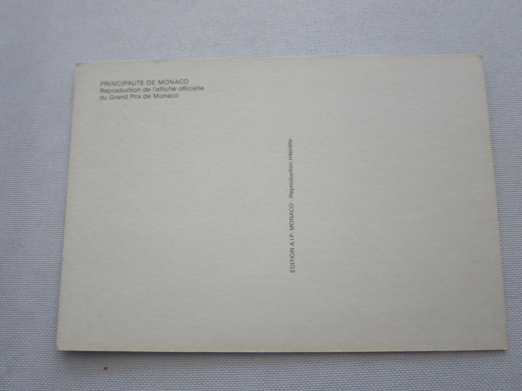 1986 Monaco Grand Prix Automobile Racing Car Postcard Post Card - Reproduction 