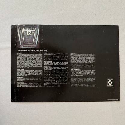 Vintage Jaguar XJ-S Car Sales Brochure Catalog Advertising Jaguar XJS XJ S