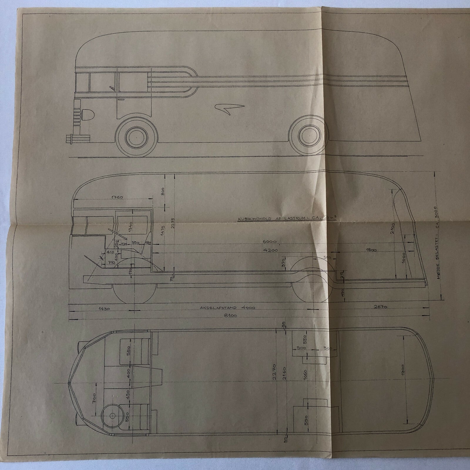 1936 Coachbuilder Bus Design Blueprint Rendering Blue Print Coach Truck 