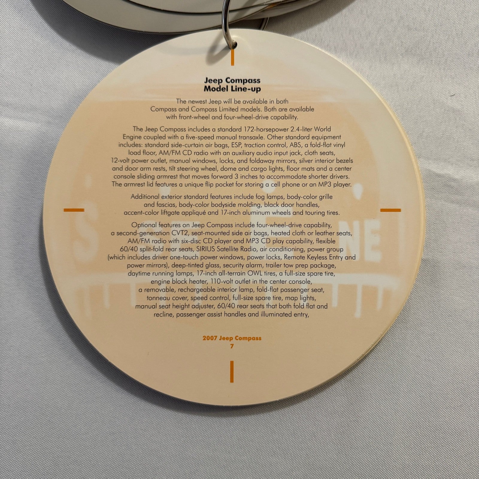 2007 Jeep Compass Press Kit Brochure with Photo CD