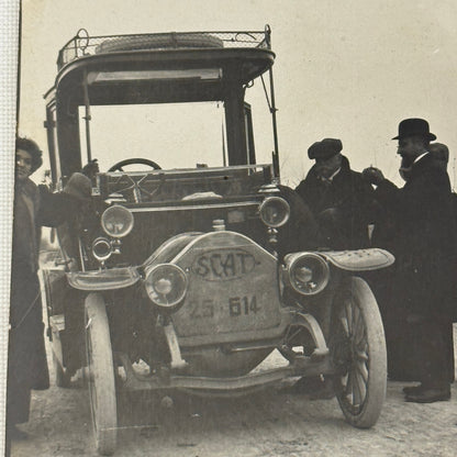 Antique SCAT Car Automobile People Italian Real Photo Postcard RPPC Photograph