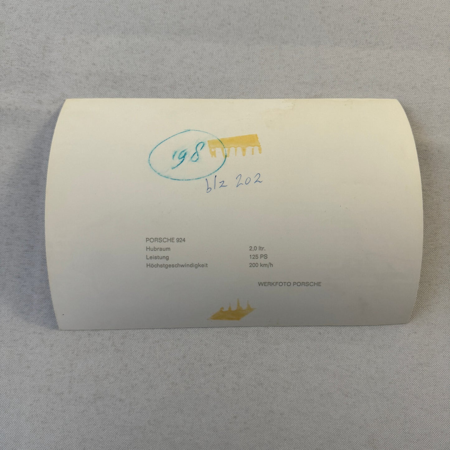 Porsche 924 Car Factory Press Photo Photograph Vintage