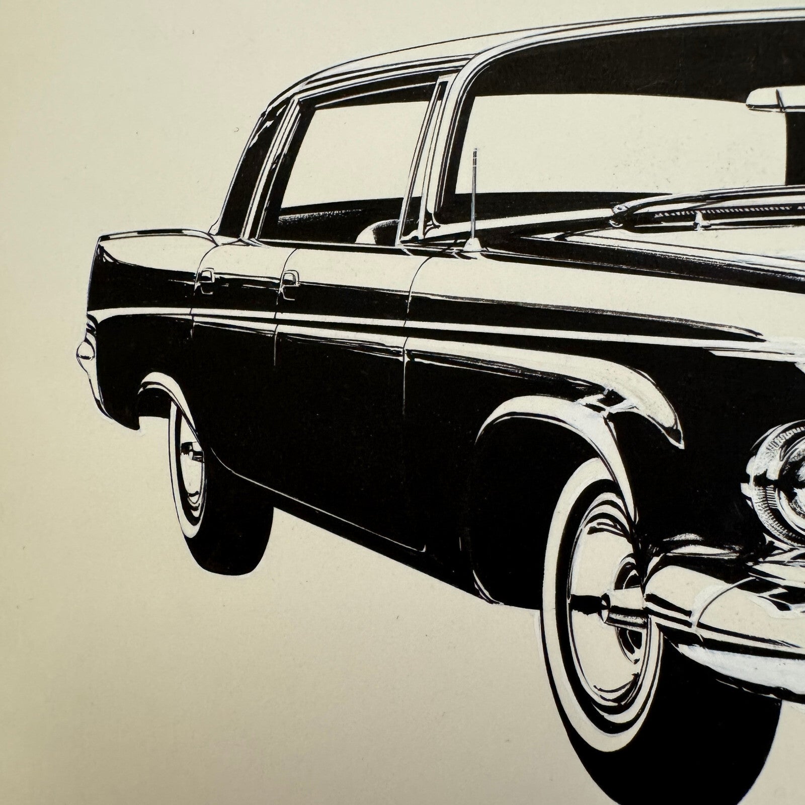 Chrysler Imperial Illustration Art Drawing Hand Drawn Robert Preis Vintage