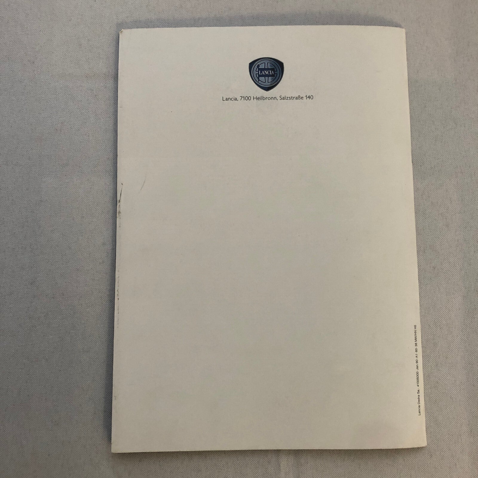 Lancia Dedra Car Sales Brochure Catalog Dedra German Text