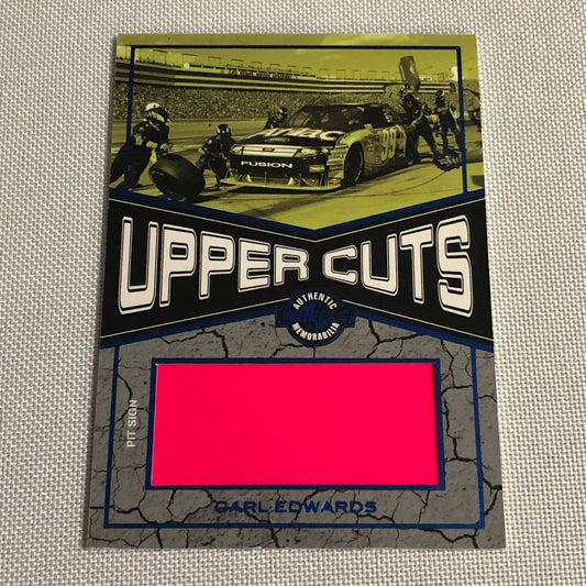 2010 Wheels Uppercuts Carl Edwards Pit Sign Relic Card /75 NASCAR