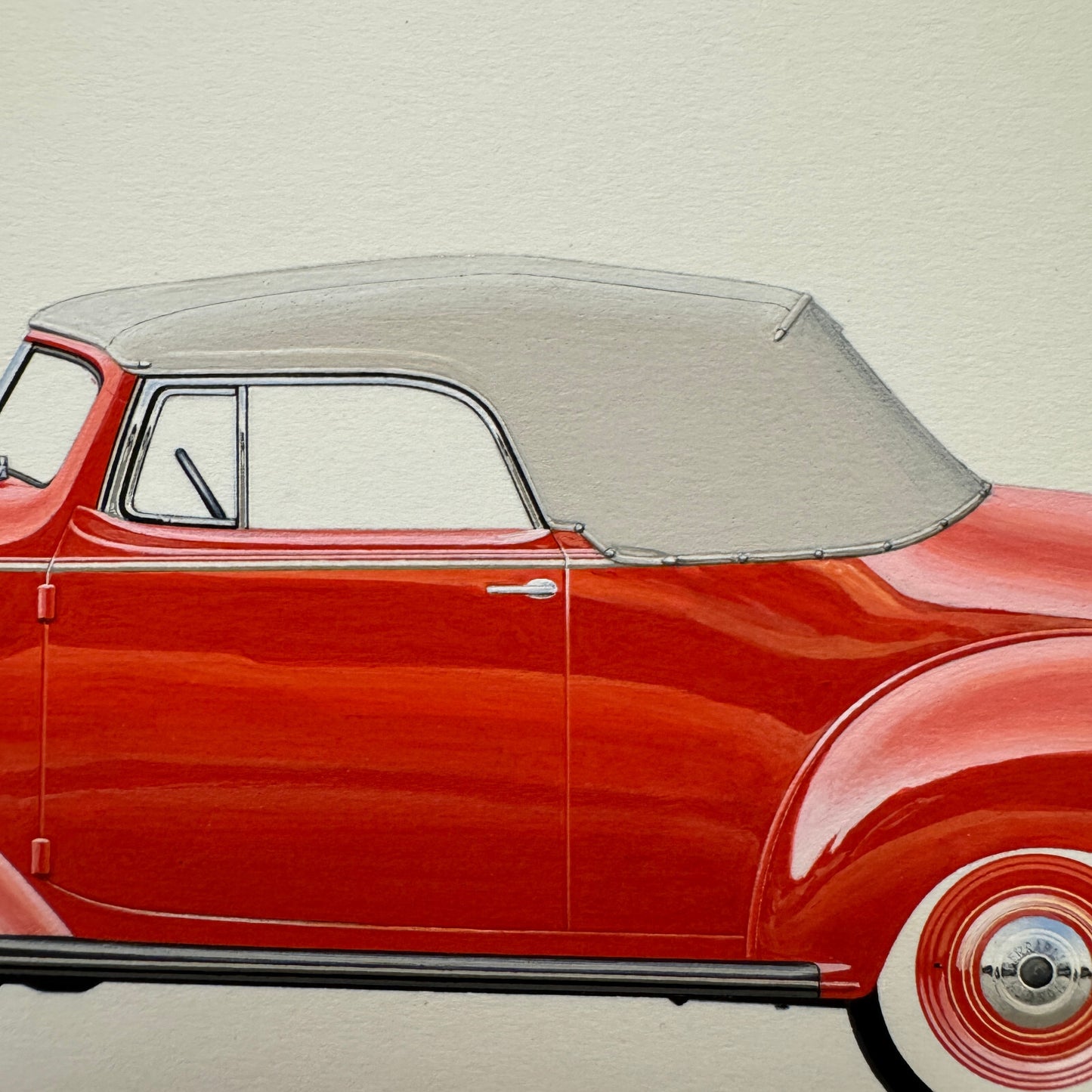 1937 Terraplane Super Convertible Automobile Illustration Art Drawing Hand Drawn
