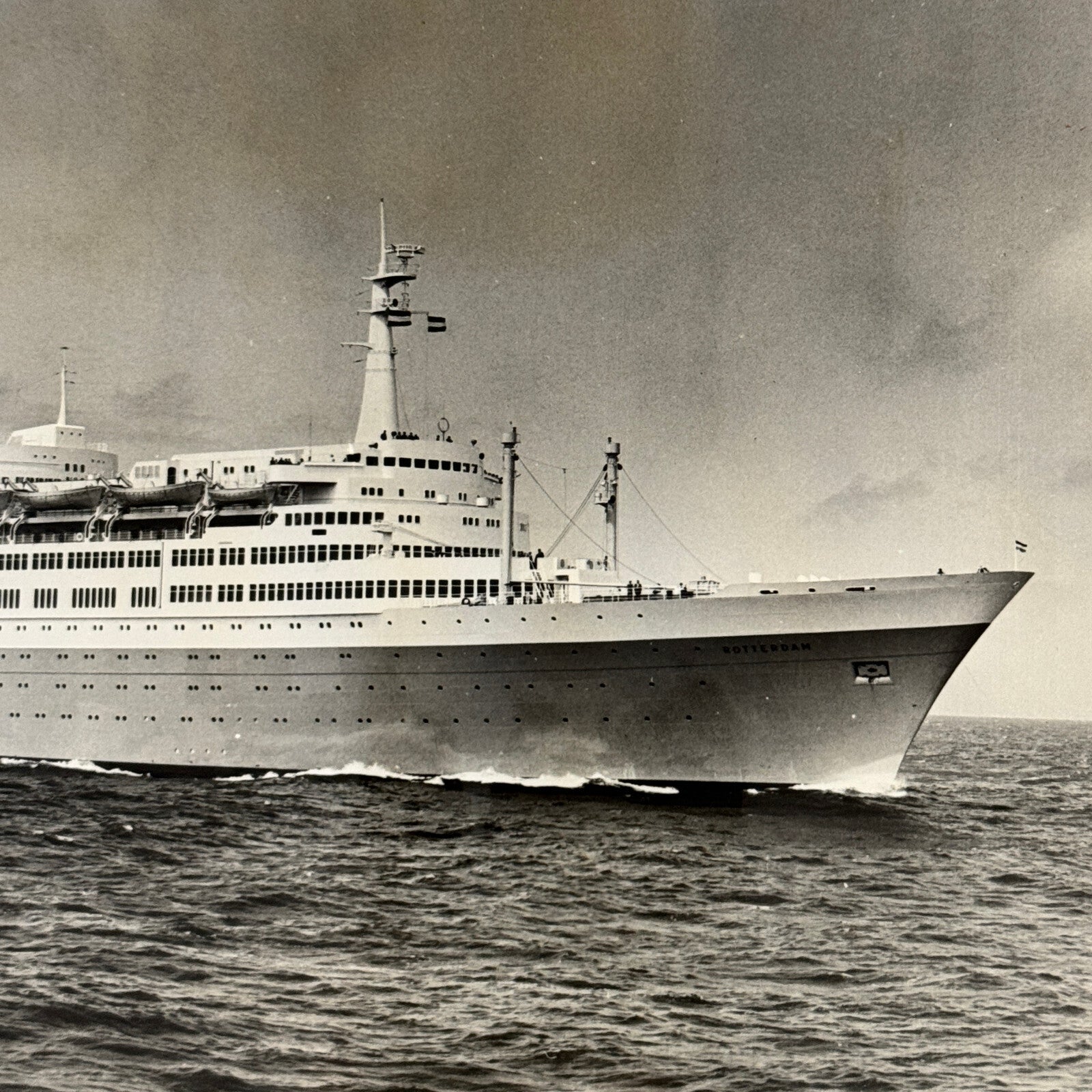 Vintage Ship Boat Photo Photograph Print SS Rotterdam Holland America Line