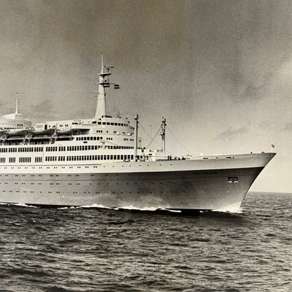 Vintage Ship Boat Photo Photograph Print SS Rotterdam Holland America Line