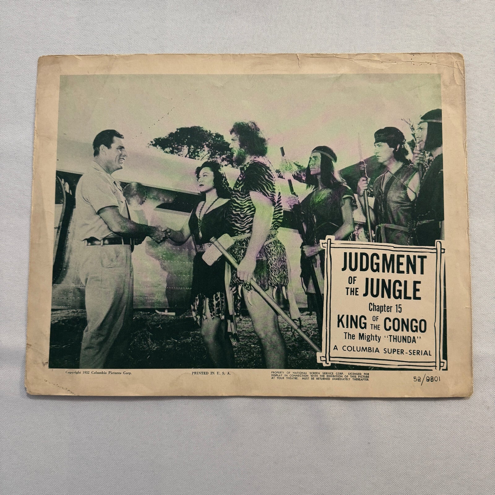 Vintage Movie Lobby Card Poster 1952 Judgement of the Jungle King of the Congo