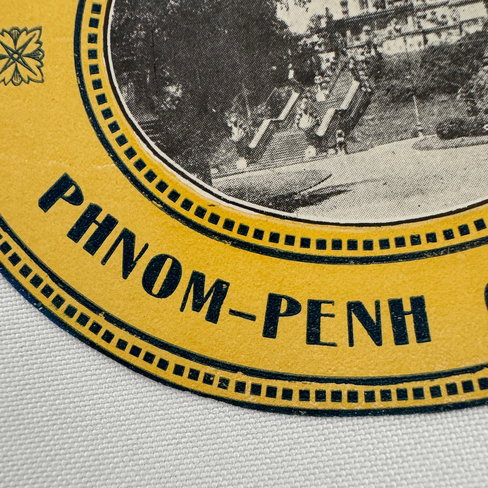 Vintage Travel Luggage Label Grand Hotel Phnom Penh Cambodia Cambodge Cambodian