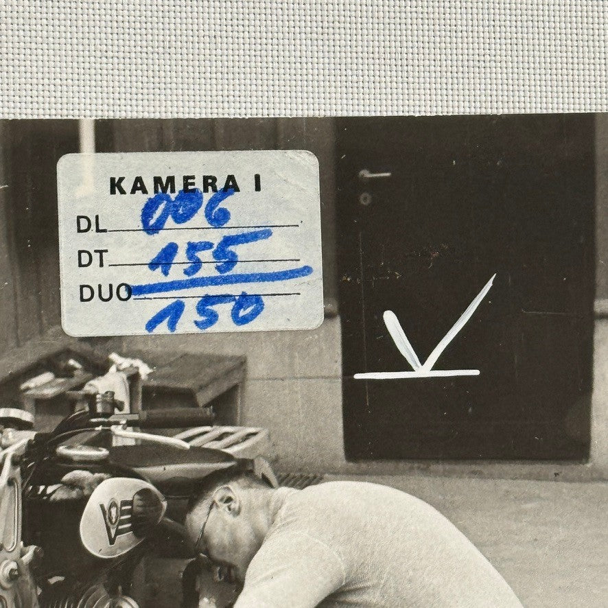 Vintage Motorcycle Bike Photo Photograph Print Unidentified Rider
