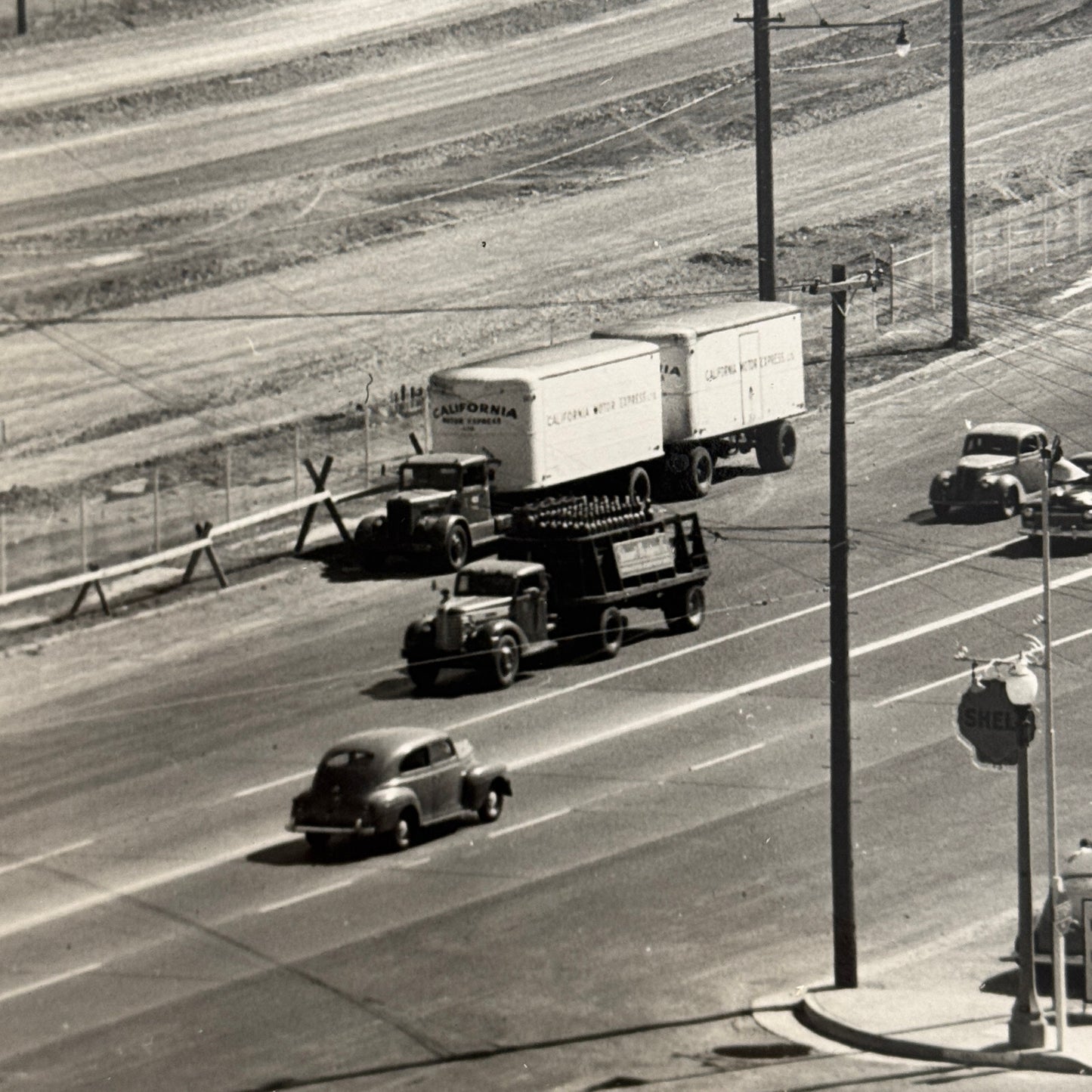 Vintage Cars on California Highway Photo Photograph Print Associated Press