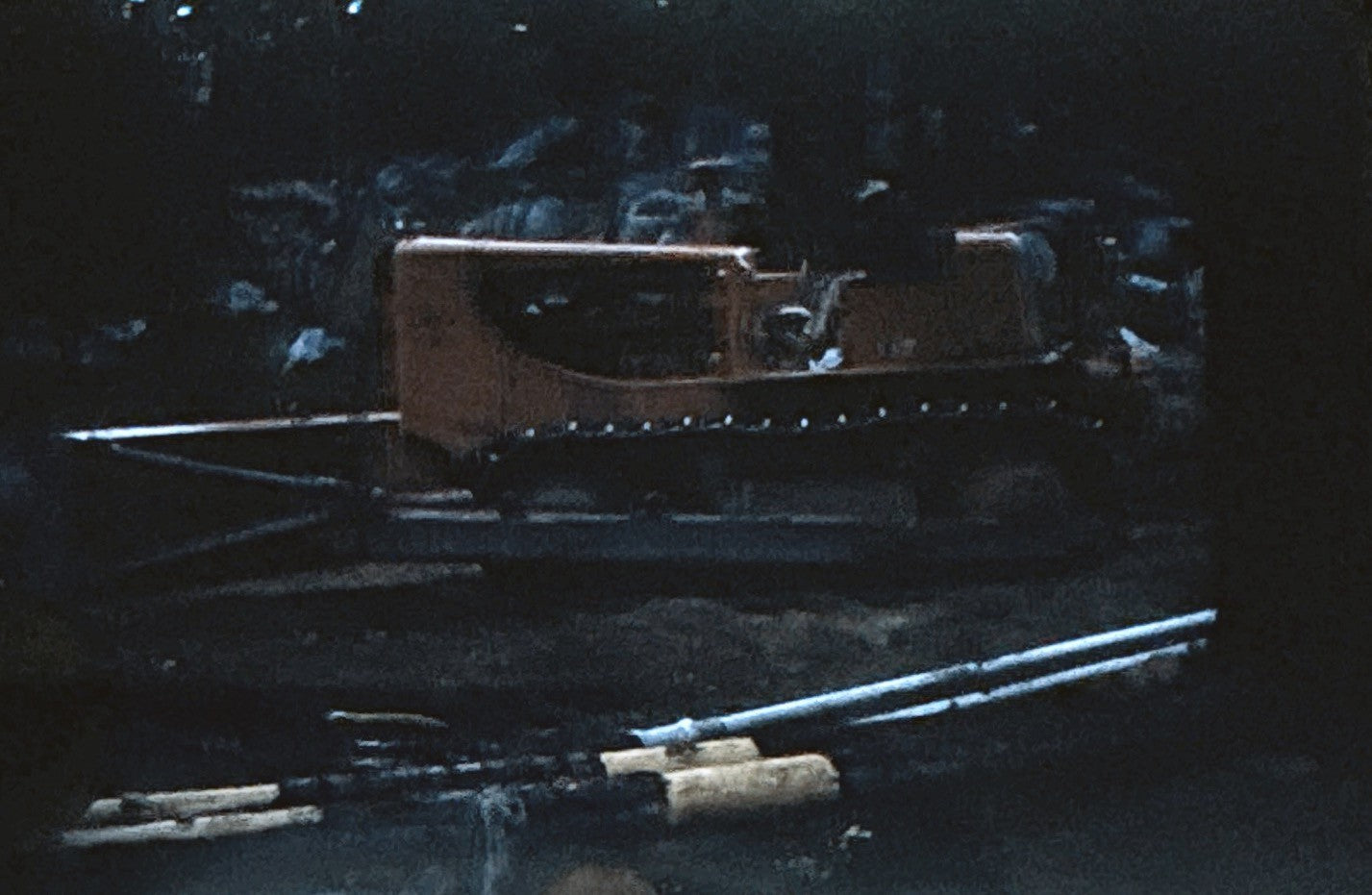35mm Slide Vintage Image California Highway Construction Equipment Tractor