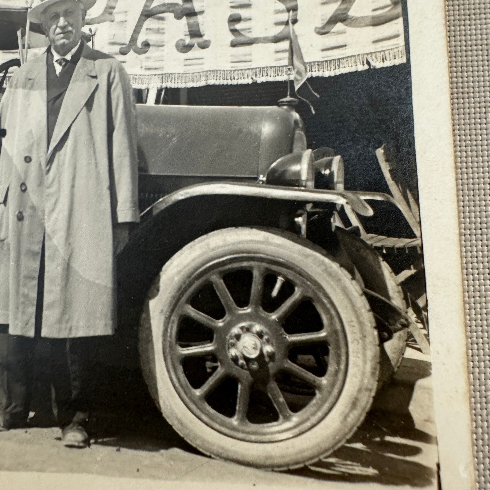 Vintage Italian Real Photo Postcard Post Card RPPC Automobile Family People Car