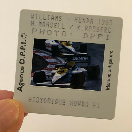 Williams Honda 1985 Nigel Mansell + DPPI 35MM Press Photo Slide Honda F1 Racing 
