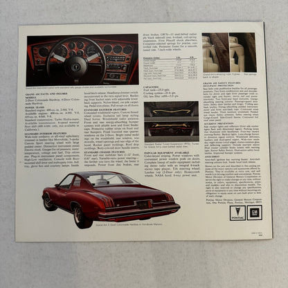 1974 Pontiac Grand Am Car Sales Brochure Catalog Advertising