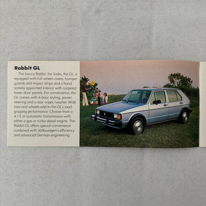 Volkswagen Sales Brochure Catalog VW Rabbit Scirocco Vanagon Pickup 1982 1983