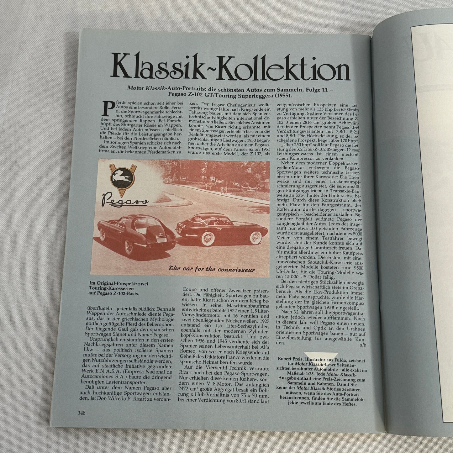 Pegaso Z-102 Coupe Touring Superleggera Car Illustration Art Drawing Hand Drawn