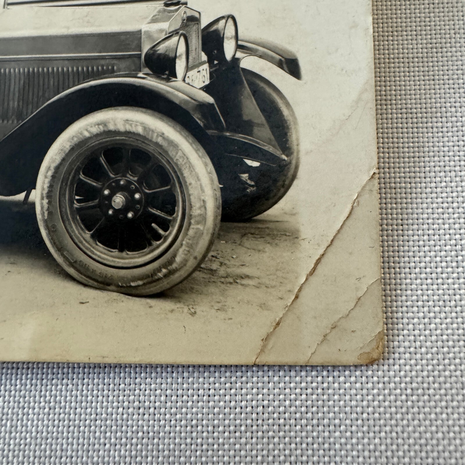 Vintage Italian Real Photo Postcard Post Card RPPC Man in Automobile Car Posted