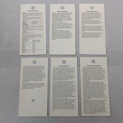 Spyker C8 Spyder Car Sales Brochure Catalog