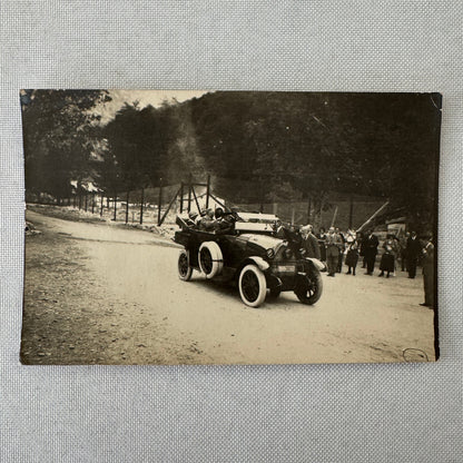 Vintage Real Photo Postcard Post Card RPPC People with Early Car Automobile