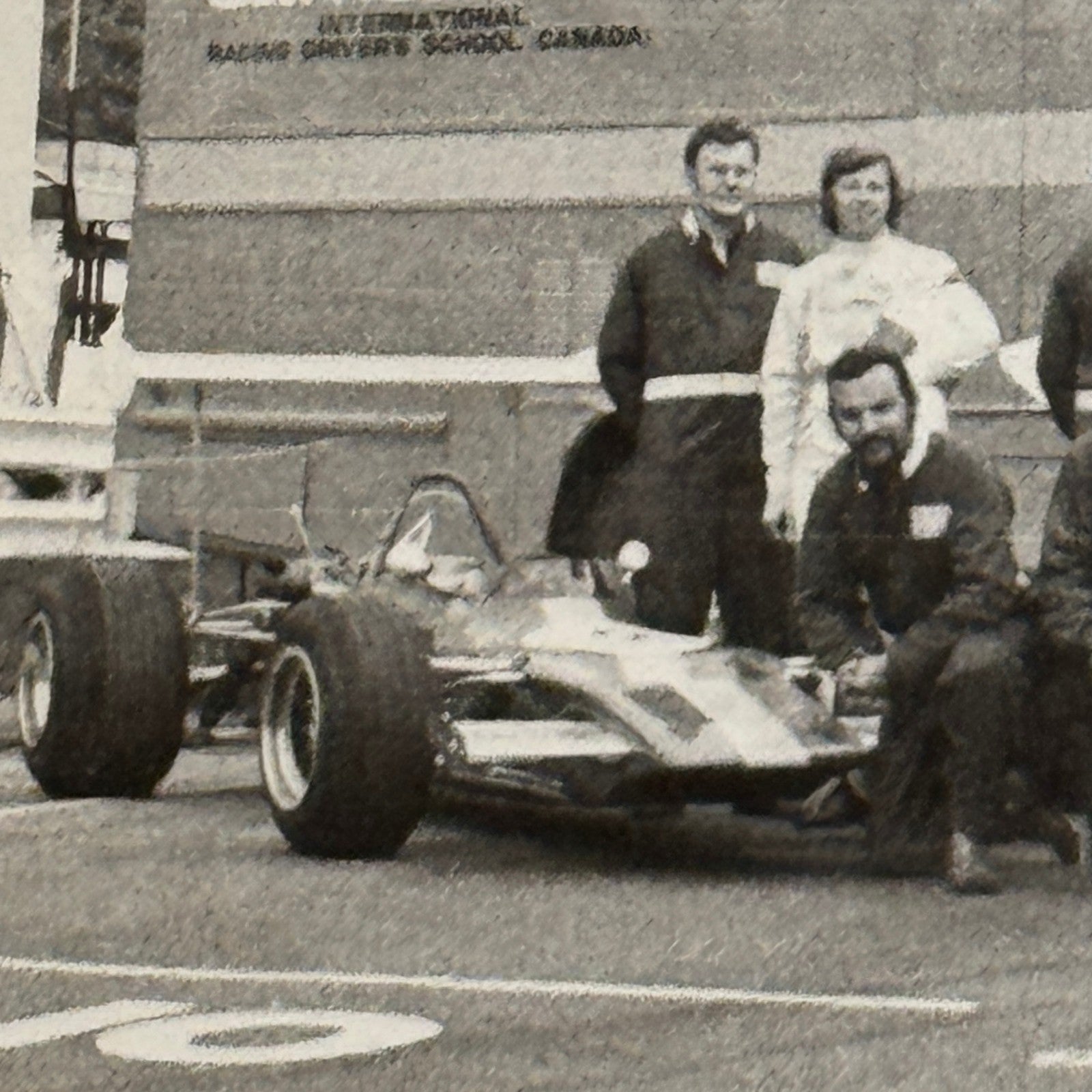 Vintage Car Racing Photo Jim Russell Racing Team Transporter Drivers Photograph