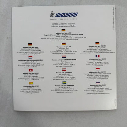 2005 Wiesmann GT Brochure Catalog Sports Car GERMAN Text