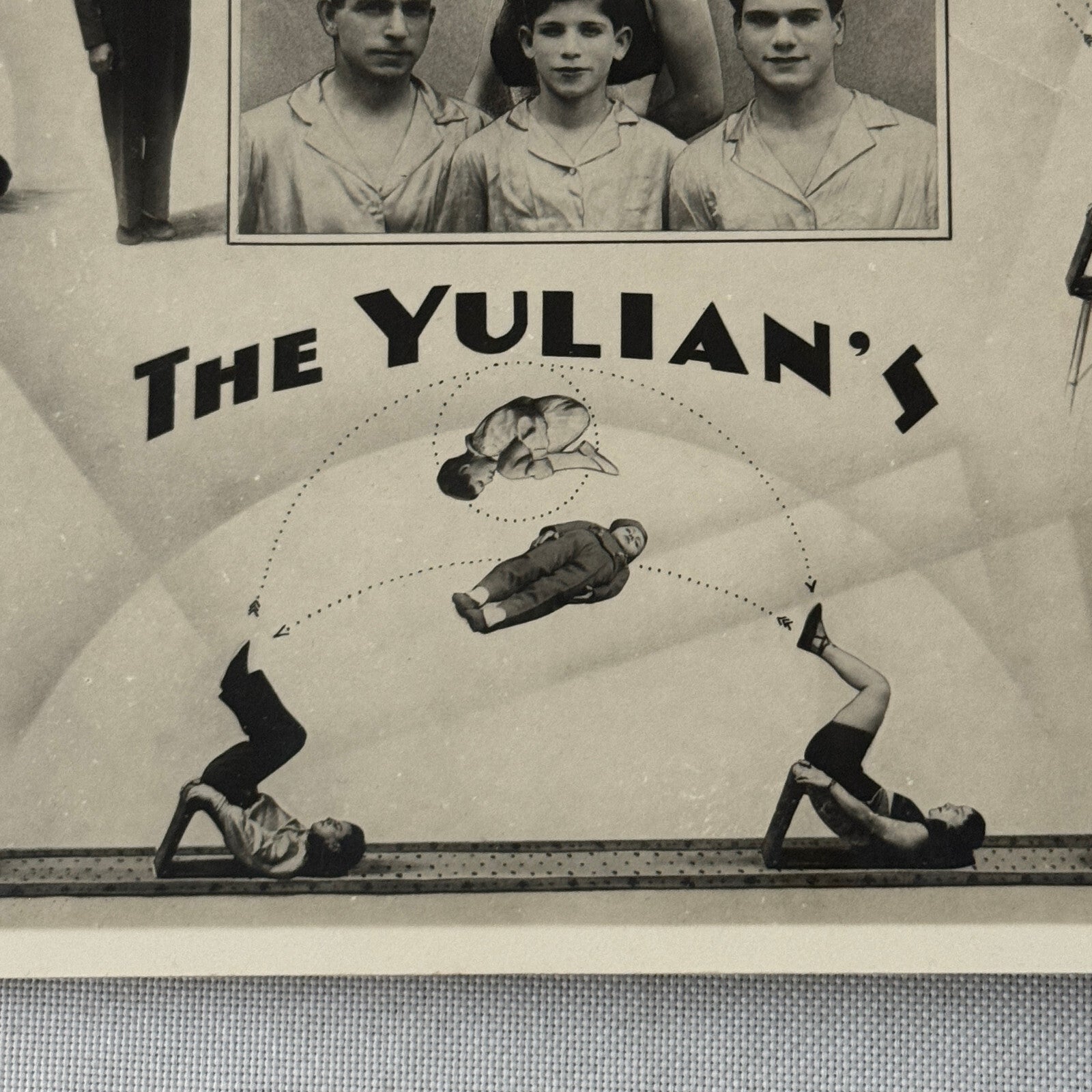 Vintage Circus Acrobat Tumbling Act Photo Photograph 1938 The Yulians