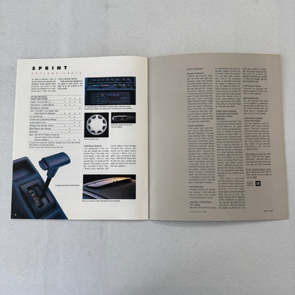 1988 Chevrolet Sprint Car Sales Brochure Catalog Vintage Advertising TURBO