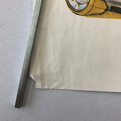 Car Styling Concept Illustration Art Drawing Sketch Vintage Signed 1986