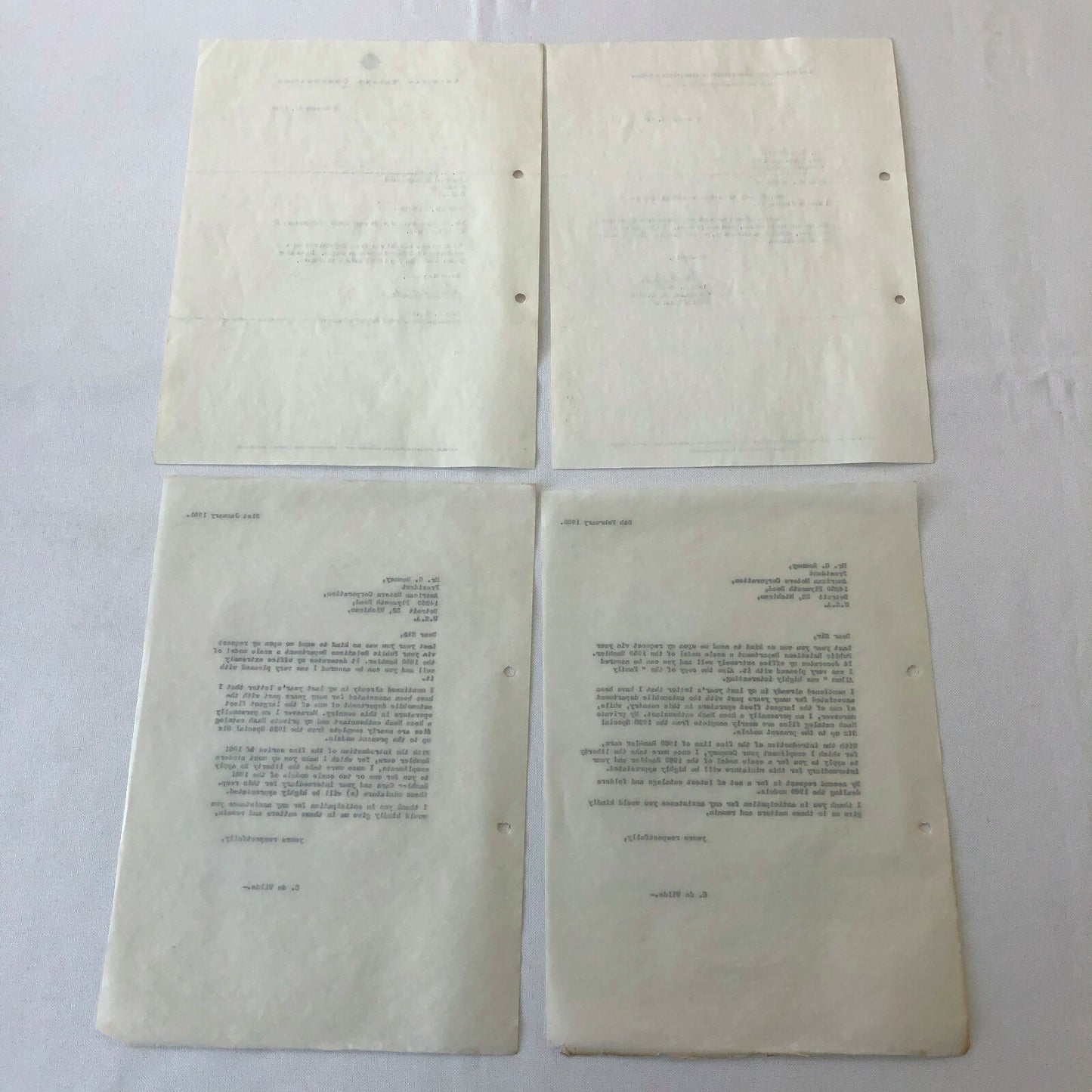 1960 - 1961 American Motors Corporation Car Letter Letterhead George Romney 