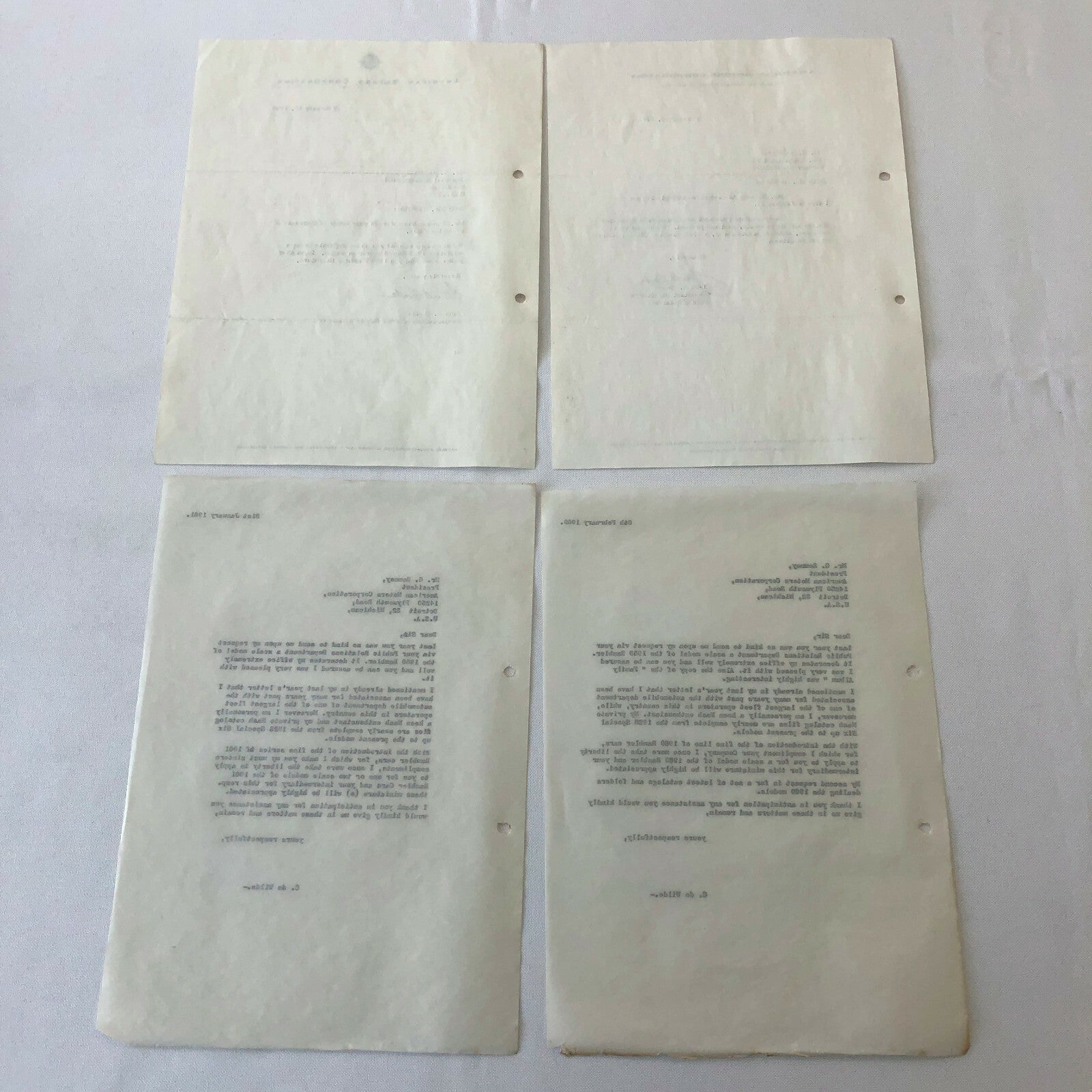 1960 - 1961 American Motors Corporation Car Letter Letterhead George Romney 