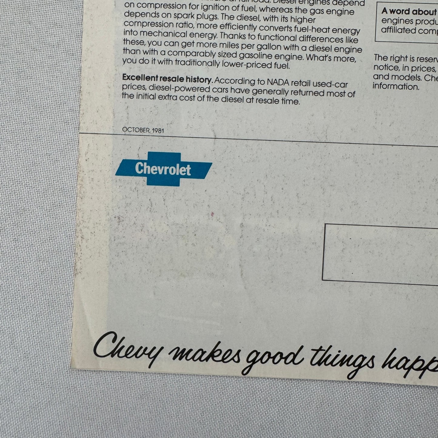 1982 Chevrolet Car Brochure Catalog Camaro Corvette Citation Monte Carlo +