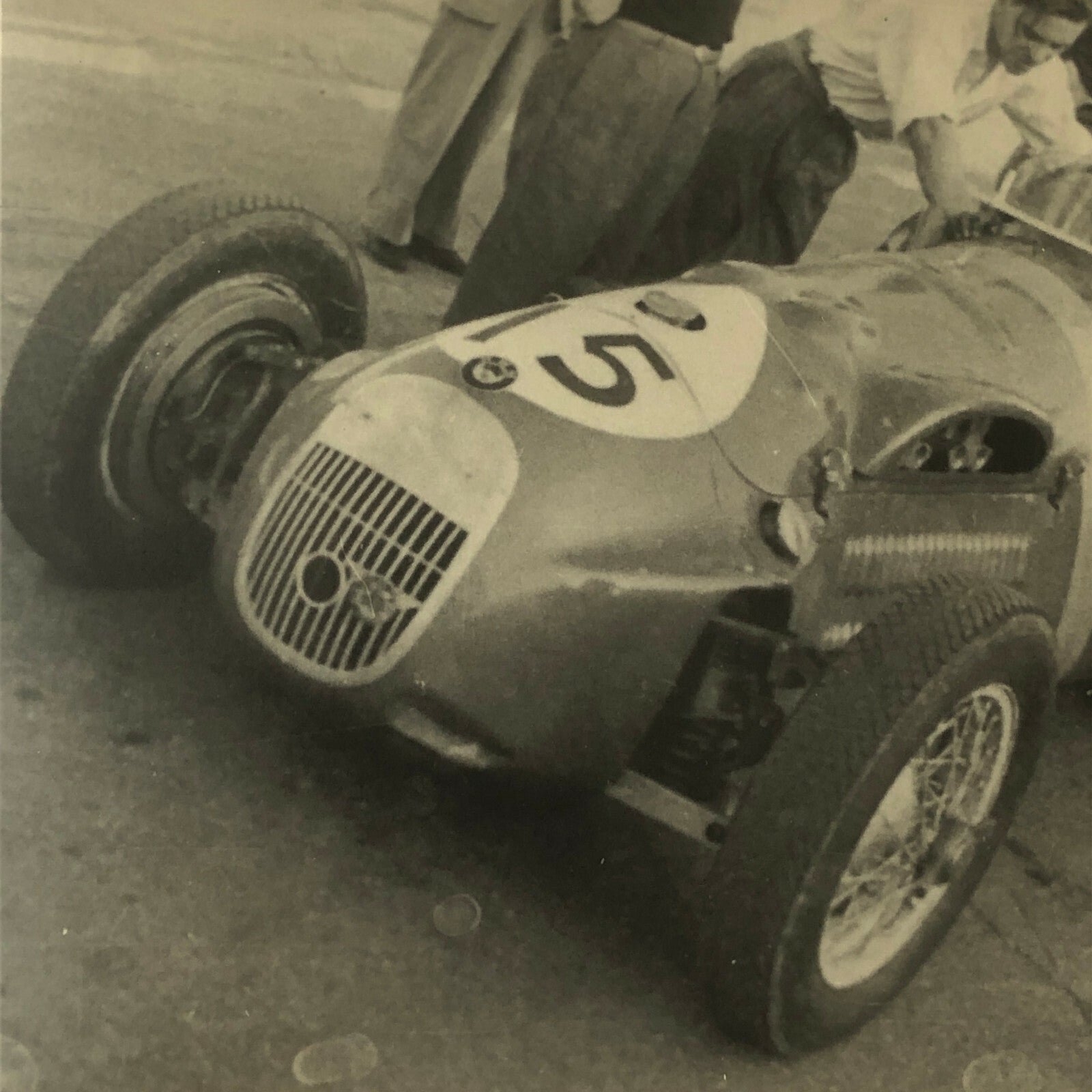 Vintage Racing Photo Photograph - 1952 Italian Grand Prix Driver in Car