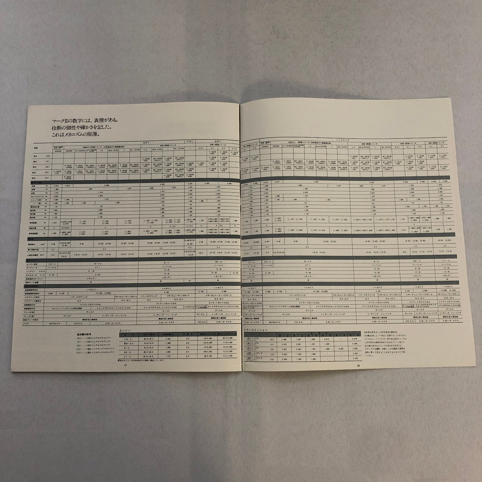 Toyota Mark II Car Sales Brochure Catalog Advertising Japanese Text JDM