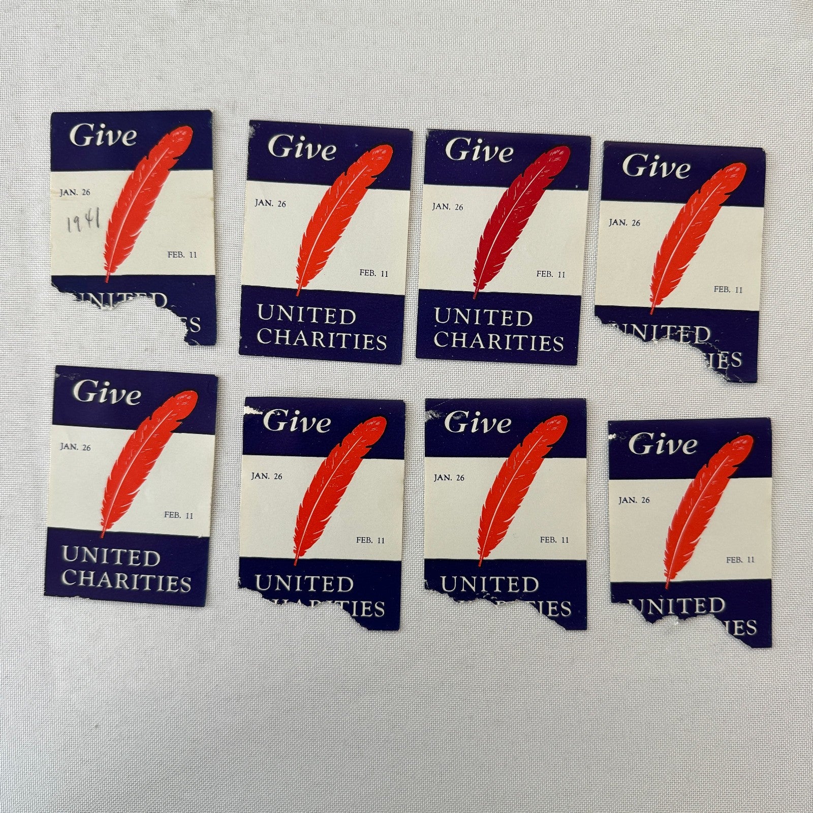 Give United Charities Charity Vintage Label Lot 40x 1941