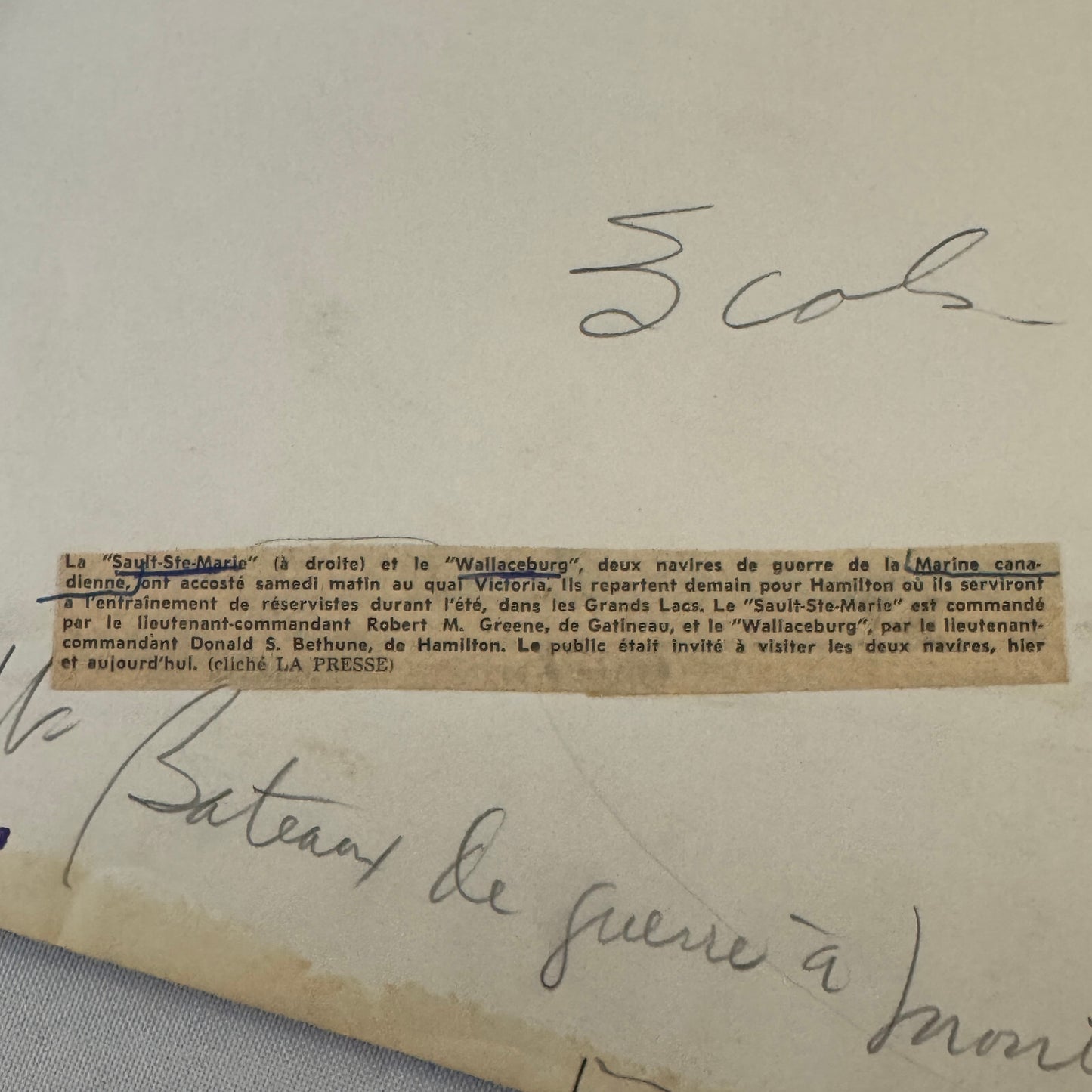Royal Canadian Navy Ship Photo Photograph HMCS Wallaceburg HMCS Sault Ste Marie