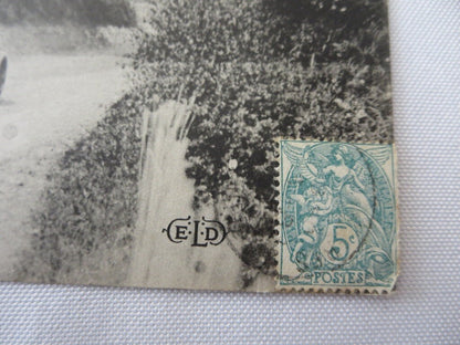 Early Postcard Darracq Racing Car Grand Prix Circuit de la Seine w/ Stamp 