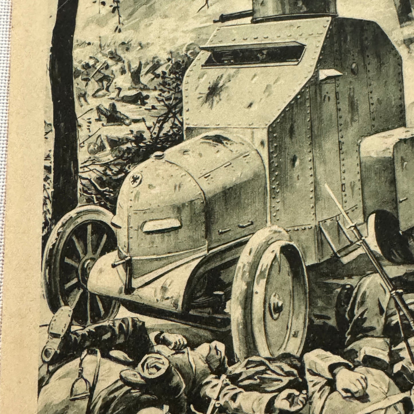 Vintage Italian Military Vehicle Early Tank Postcard Post Card